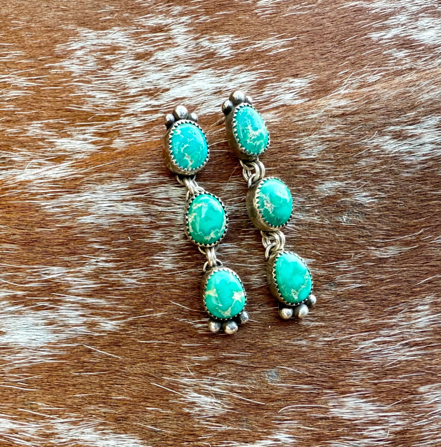 Sonoran Gold Turquoise Dangle Stud Earrings