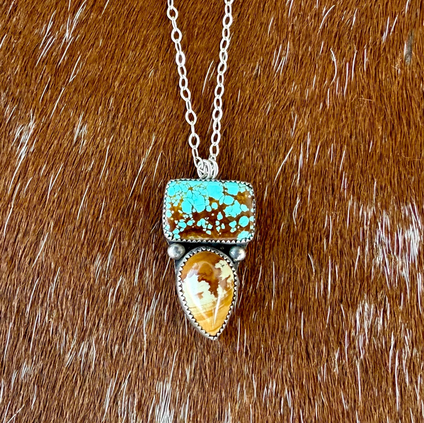 Number 8 Turquoise & Owyhee Picture Jasper Necklace