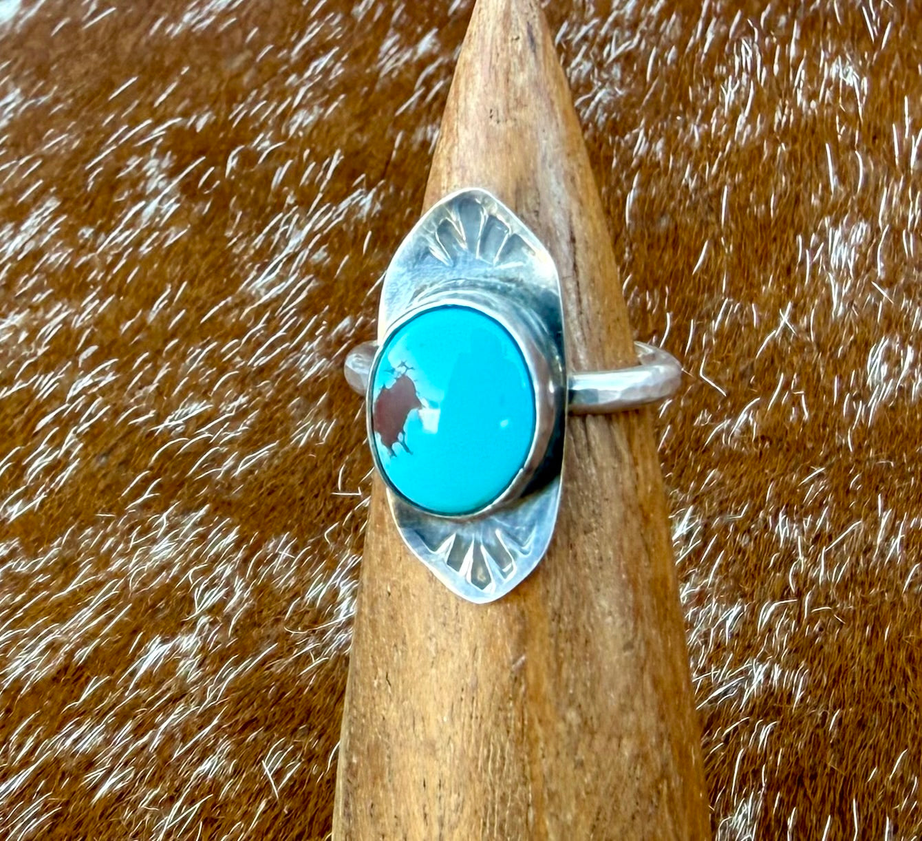 Egyptian Turquoise Stamped Ring