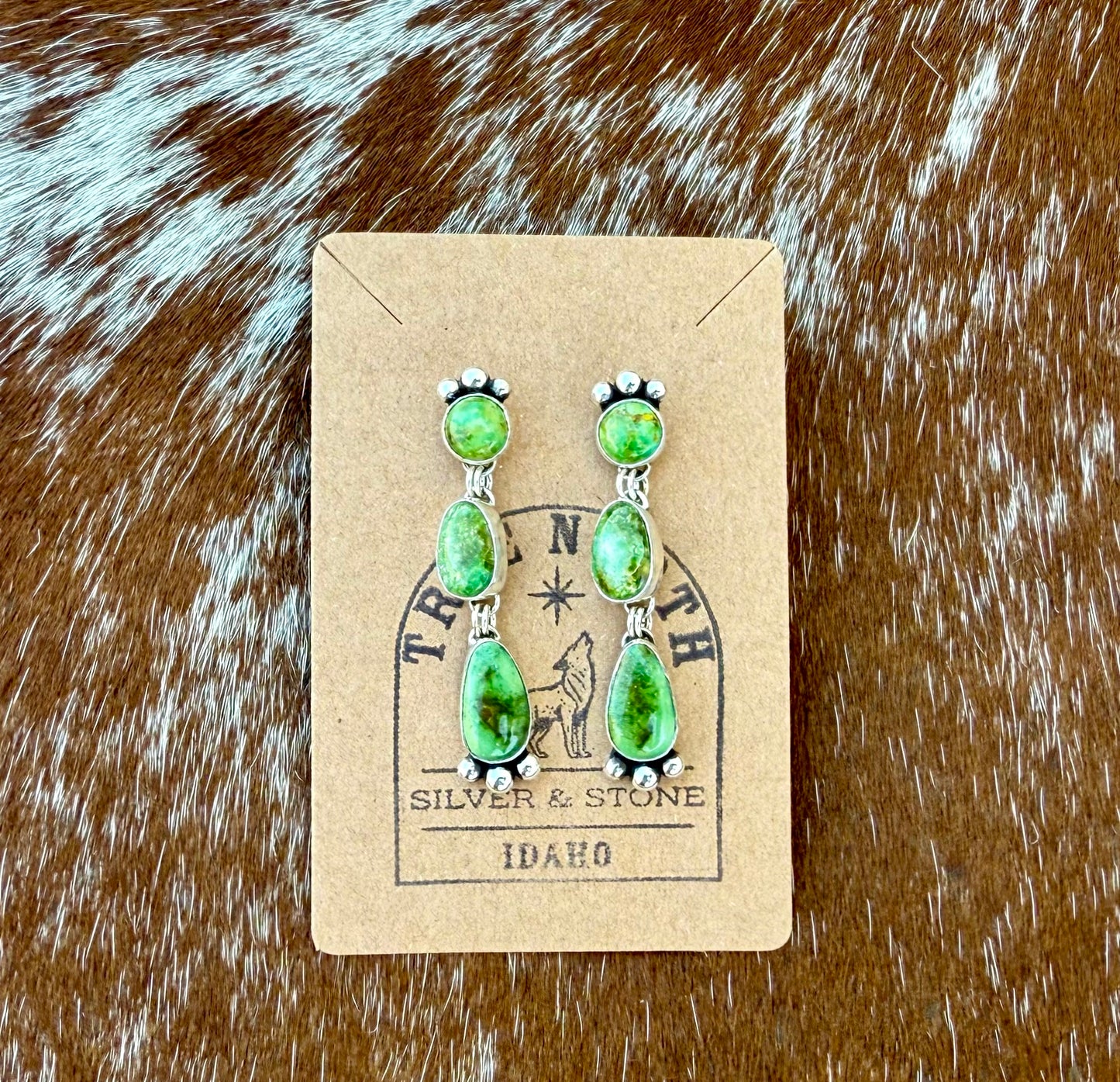 Sonoran Gold Turquoise Dangle Stud Earrings