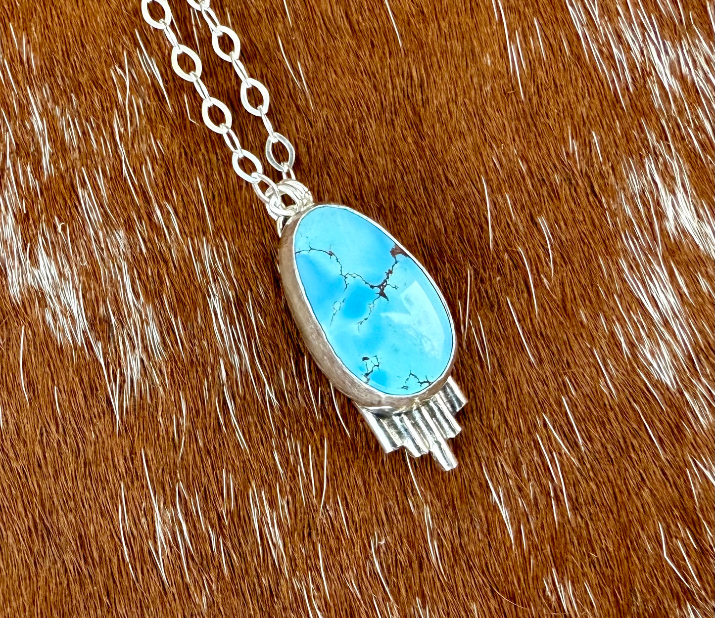 Golden Hills Turquoise Necklace with Silver Flare