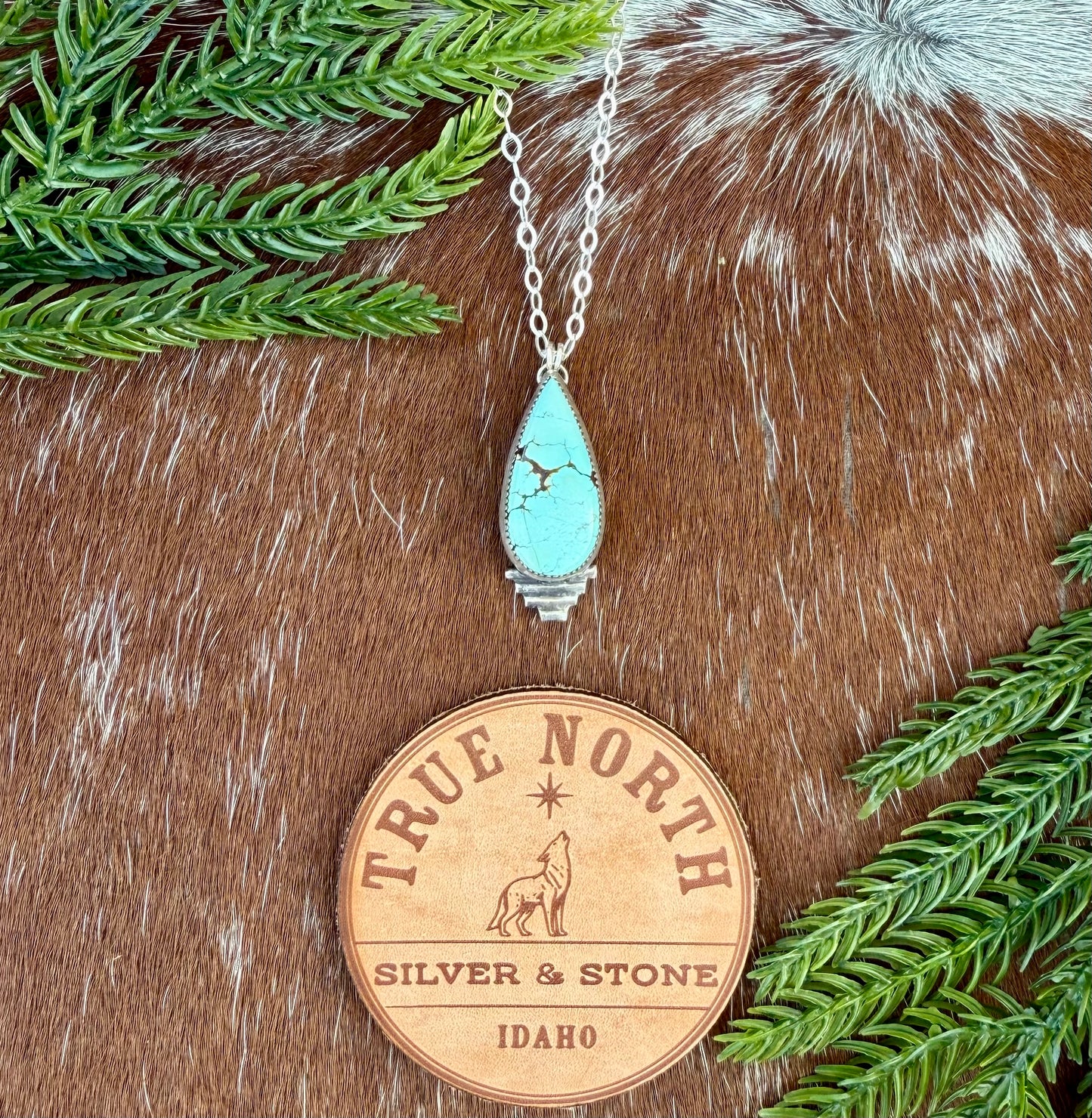 Blue Moon Turquoise Necklace with Silver Flare