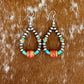 Sterling Silver Pearls 5mm, Kingman turquoise beads, Spiny Oyster beads earrings