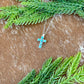 Mini Multi Stone Kingman Turquoise Cross Necklace
