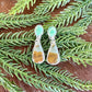 Owyhee Picture Jasper and Kingman Turquoise stud dangle earrings