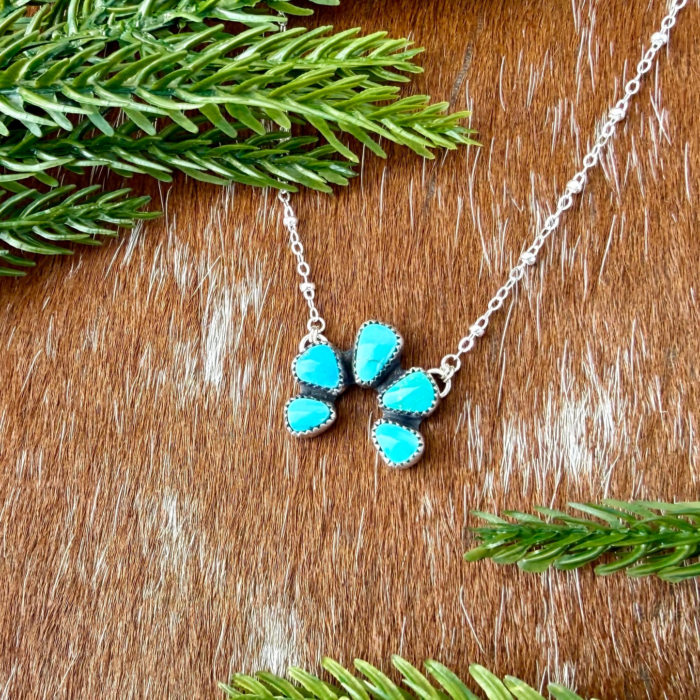 Mini Natural Lone Mountain Turquoise Necklace