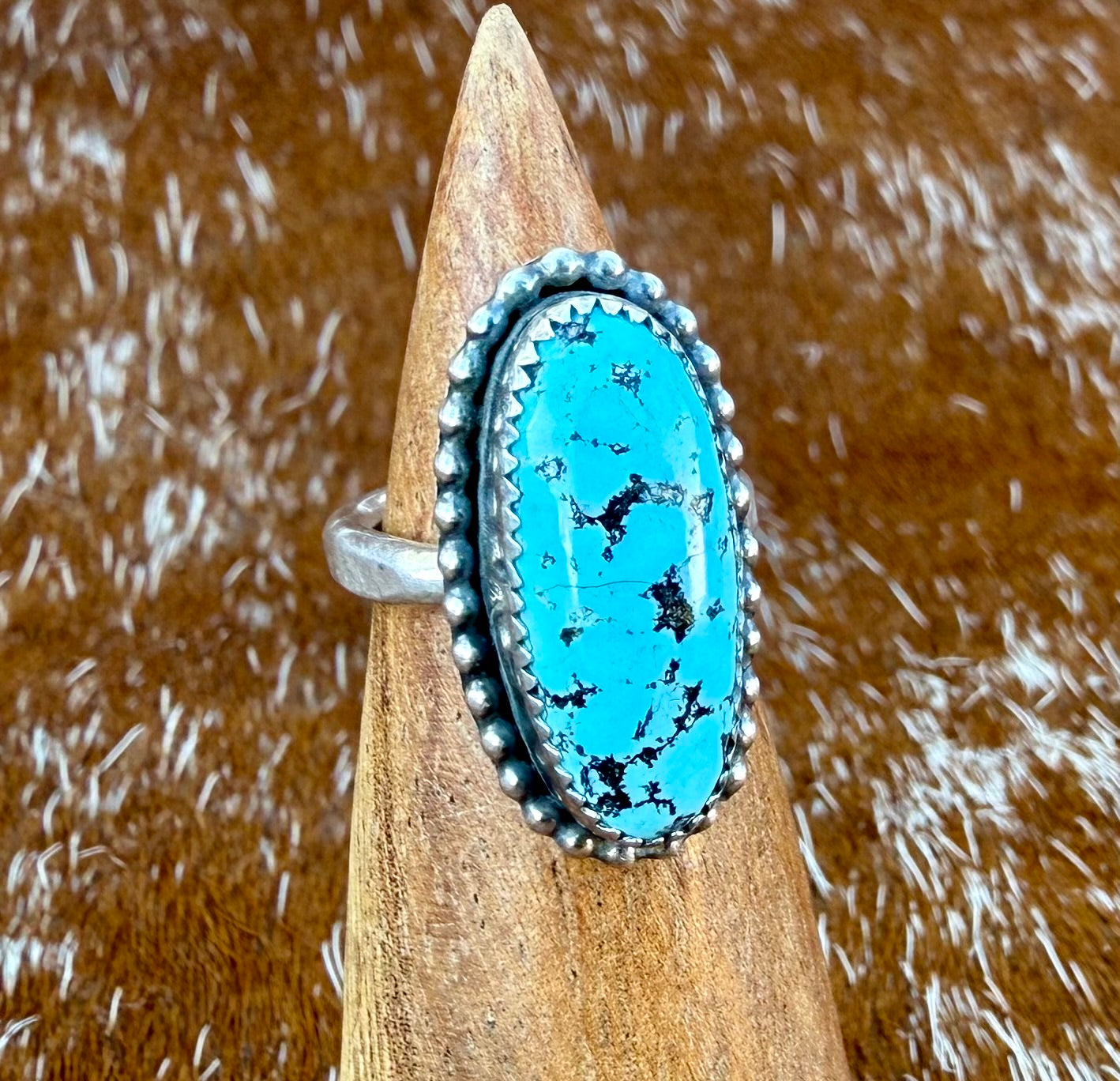 Natural Kingman Turquoise Oval Ring