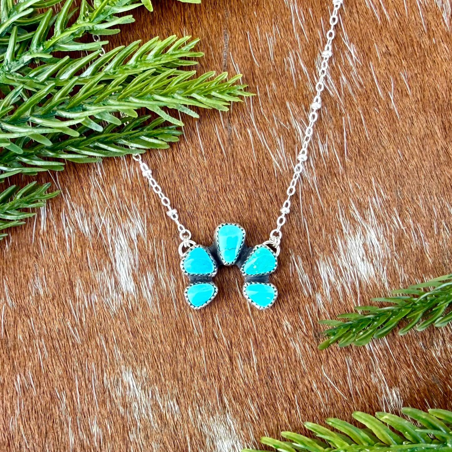 Mini Natural Lone Mountain Turquoise Necklace