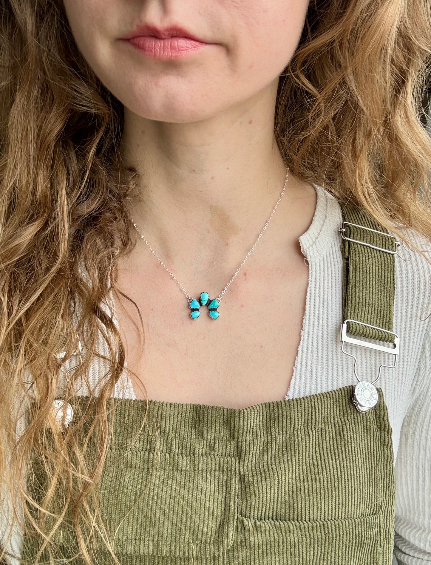 Mini Natural Lone Mountain Turquoise Necklace