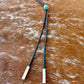Royal Blue Royston Turquoise bolo tie with dark brown leather cord and sterling silver tips