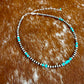 Sterling Silver Pearl 4mm and Kingman Turquoise beaded necklace