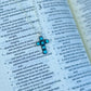 Mini Multi Stone Kingman Turquoise Cross Necklace