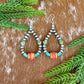 Sterling Silver Pearls 5mm, Kingman turquoise beads, Spiny Oyster beads earrings