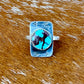 Egyptian Turquoise Arrow Stamped Ring