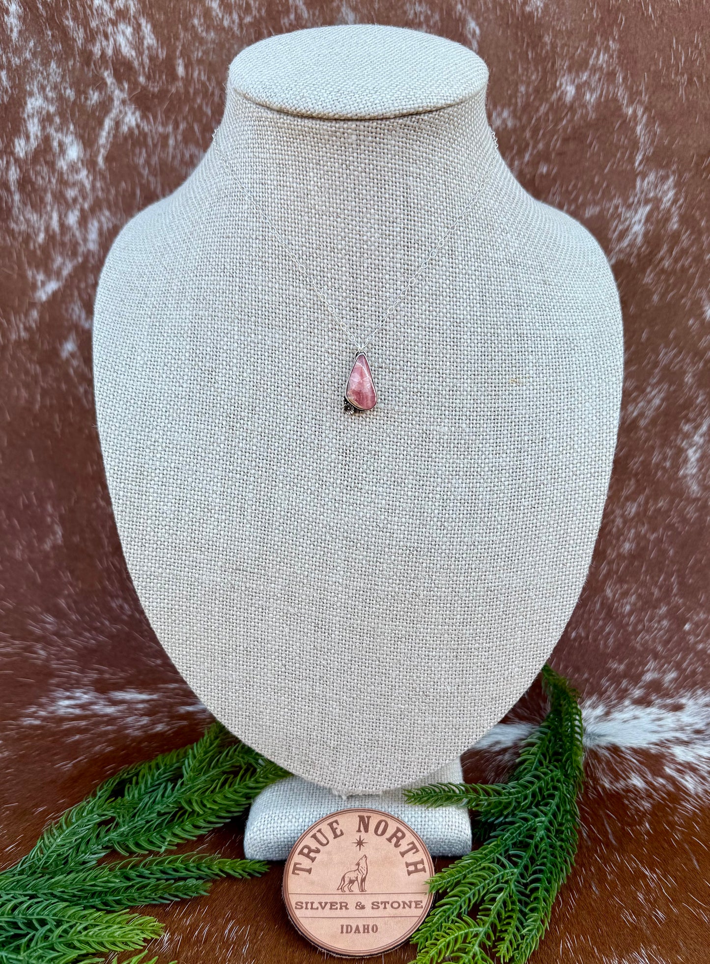 Rhodochrosite Flower Necklace