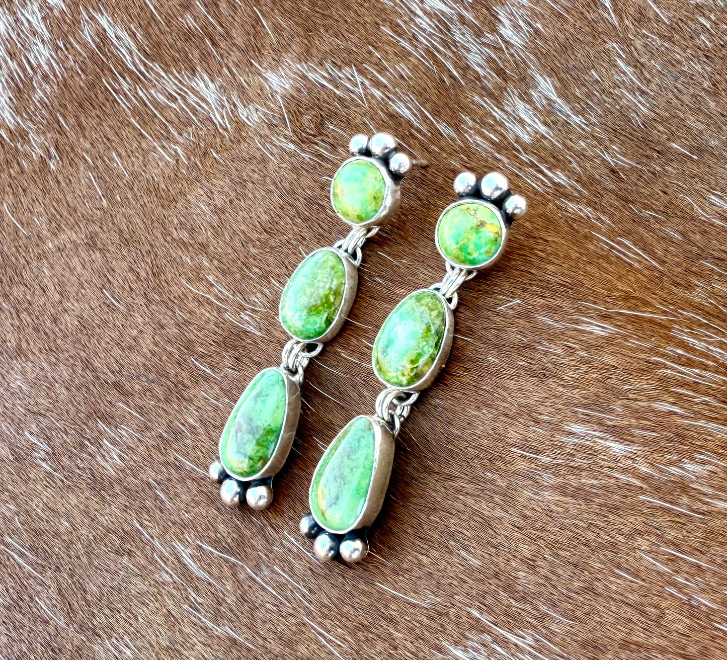 Sonoran Gold Turquoise Dangle Stud Earrings