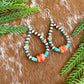Sterling Silver Pearls 5mm, Kingman turquoise beads, Spiny Oyster beads earrings