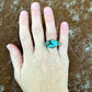 Turquoise #8 Stamped Arrow Ring