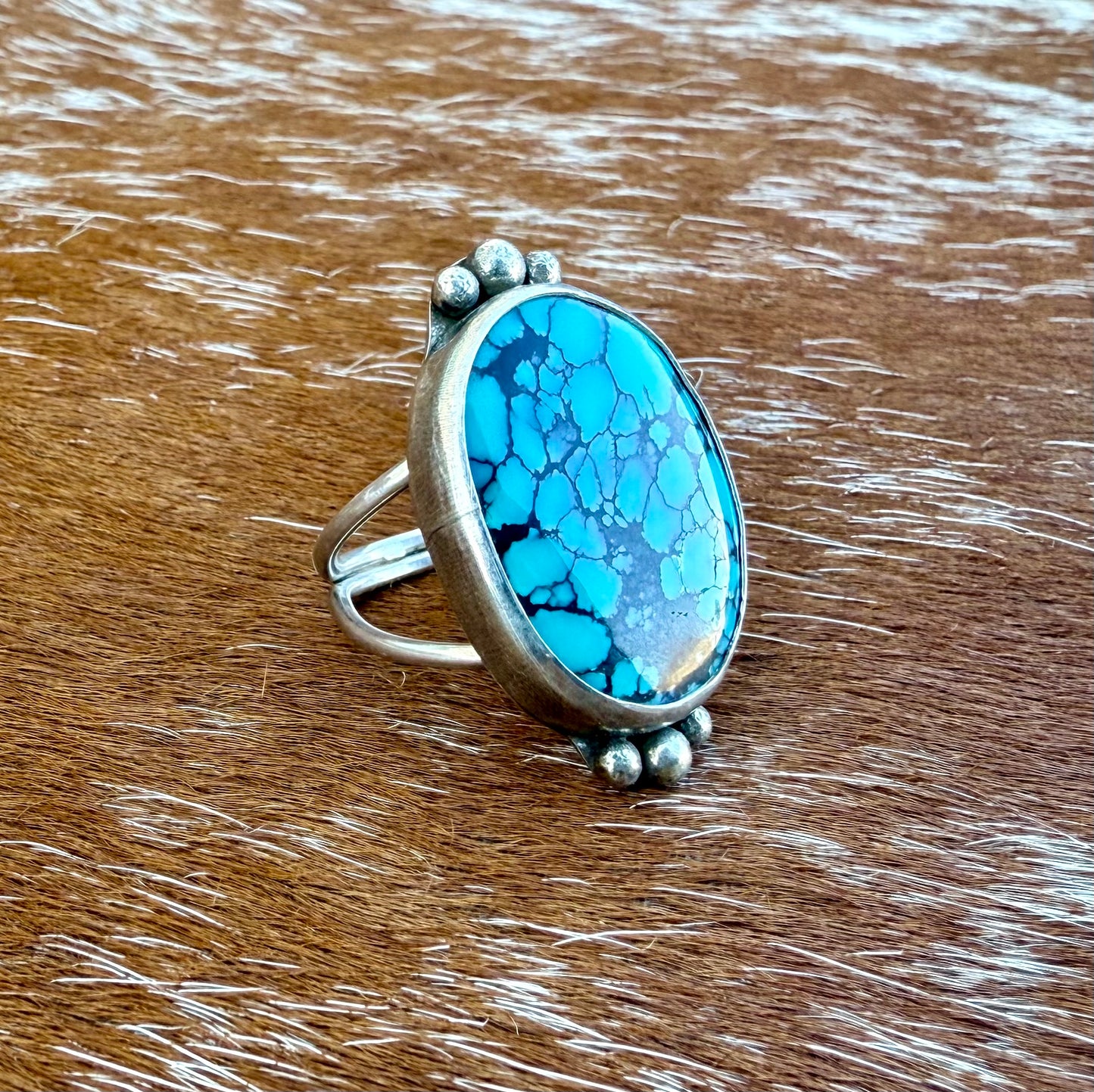 Moon River Turquoise Split Shank Ring