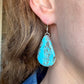 Kingman Turquoise teardrop dangle earrings