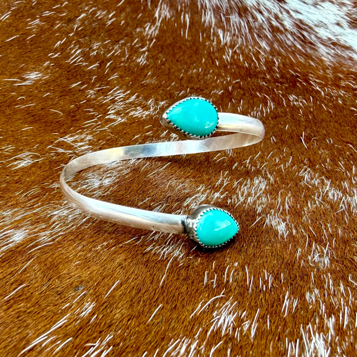 Kingman Turquoise wrap cuff bracelet