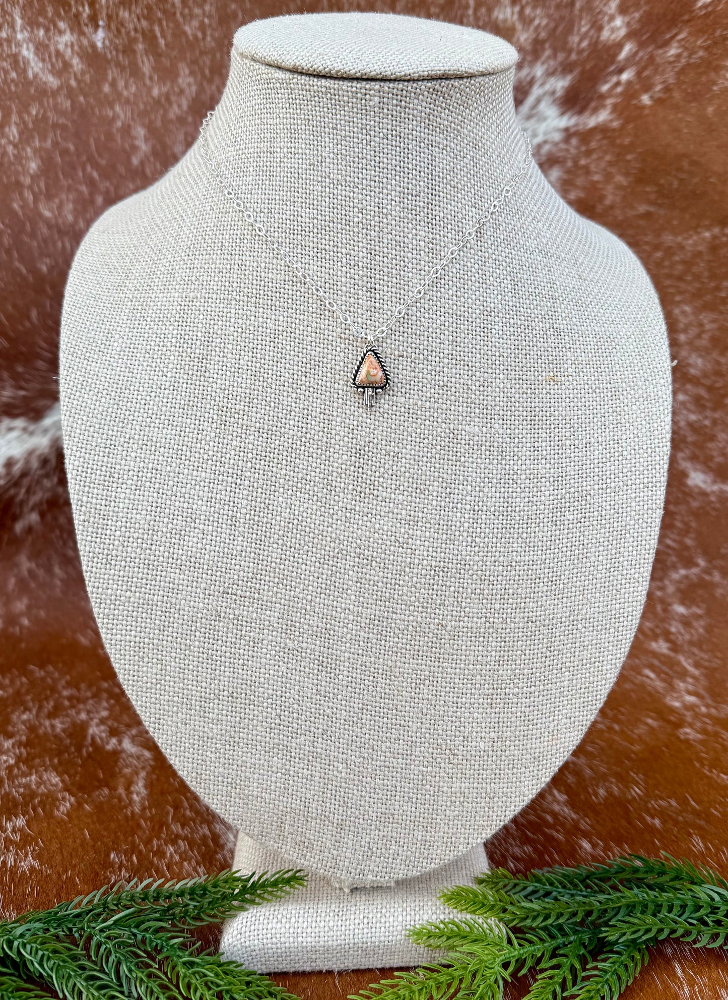 Mexican Fire Opal necklace with silver flare