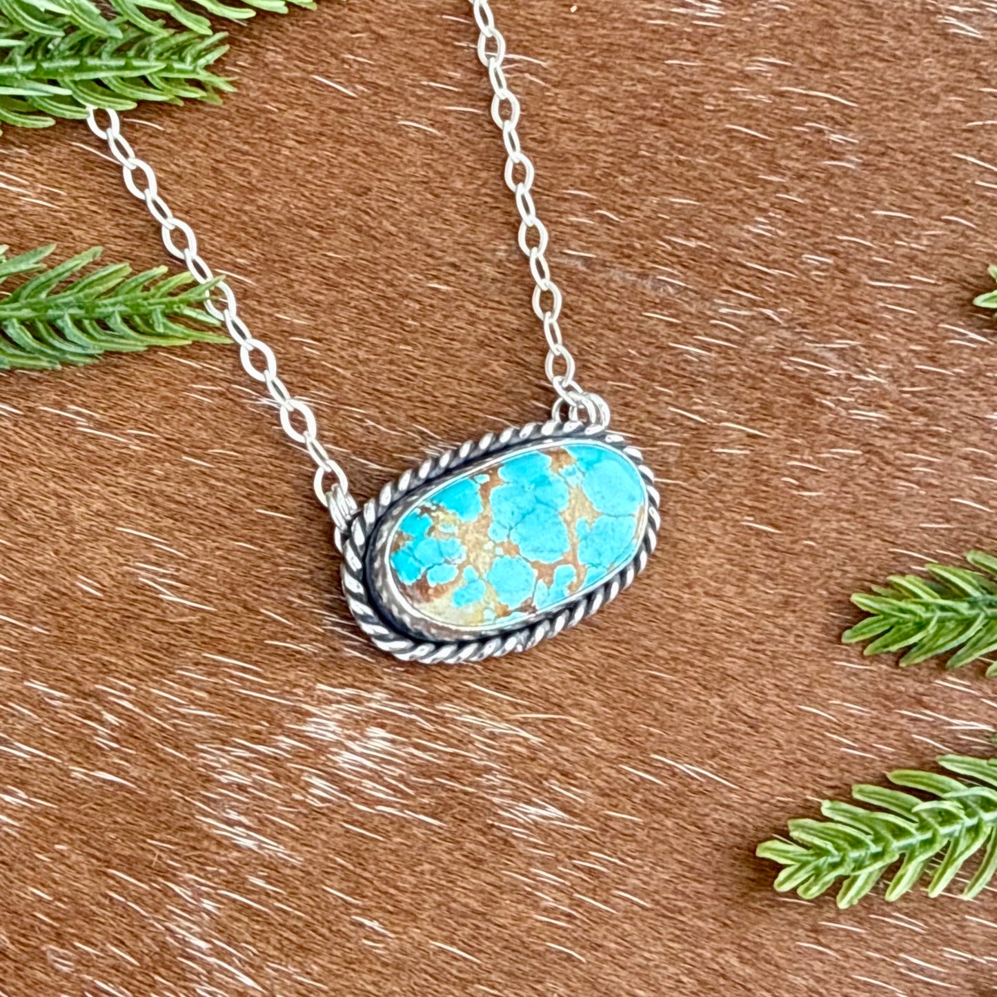Royston Turquoise oval bar necklace