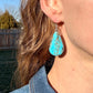 Kingman Turquoise teardrop dangle earrings