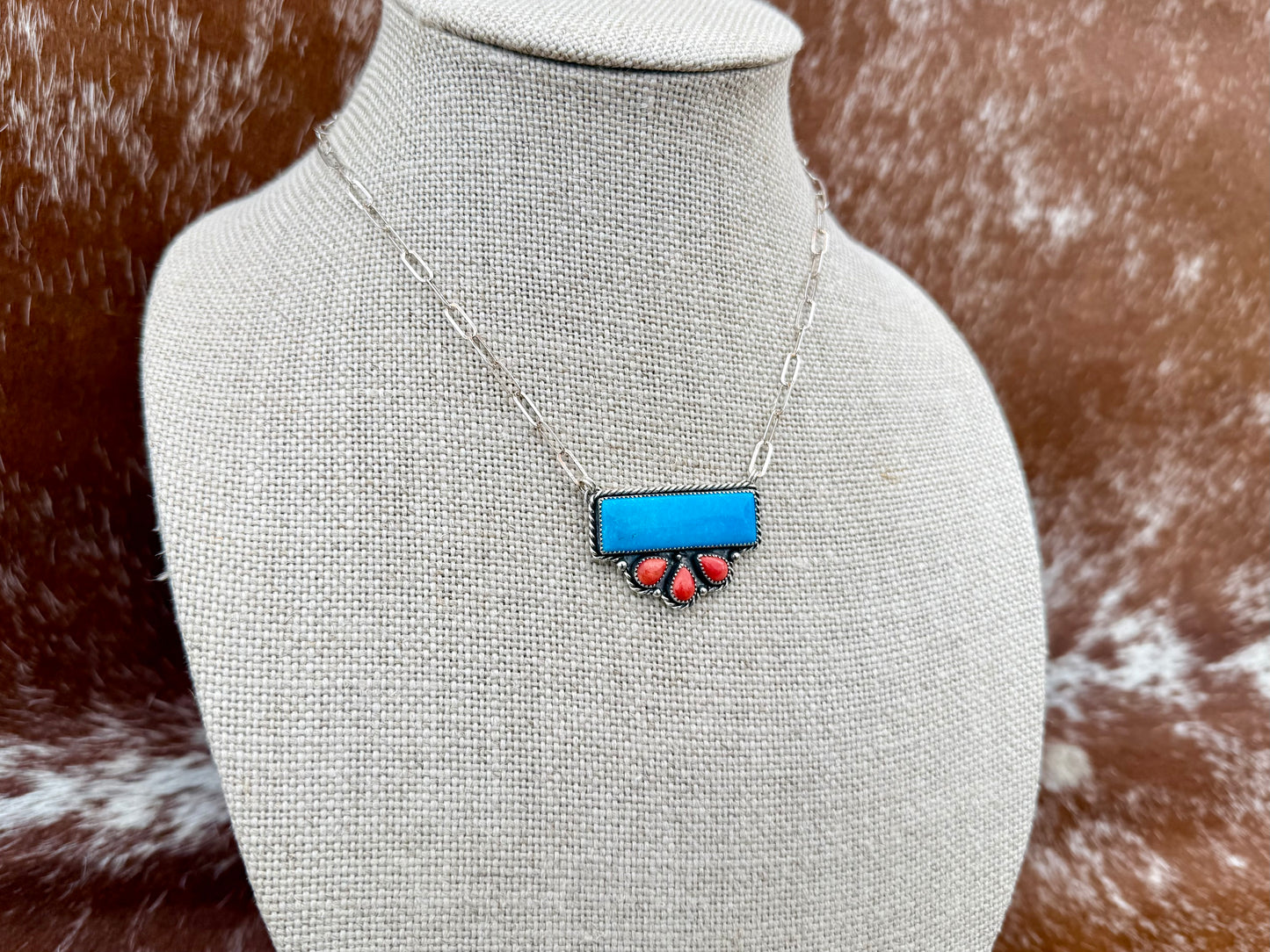 Kingman Turquoise and Spiny Oyster necklace