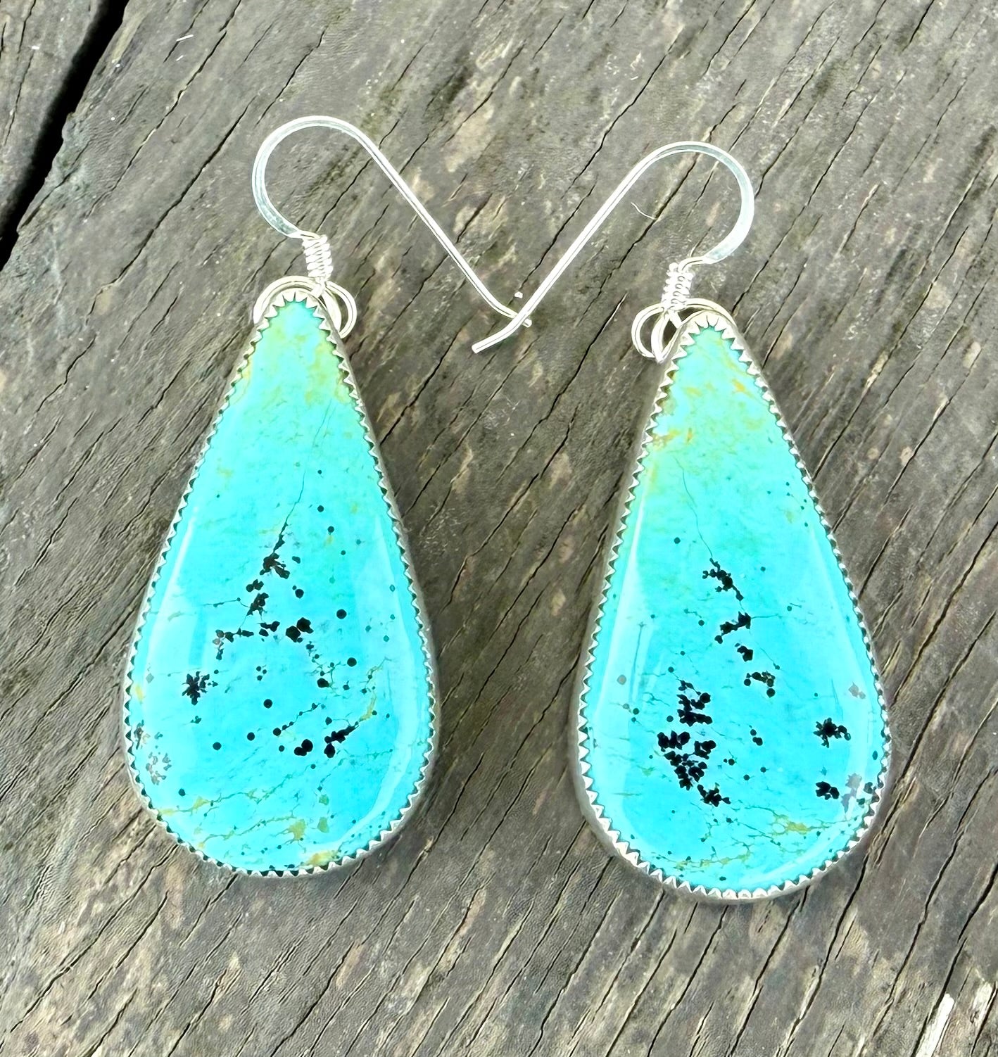 Kingman Turquoise Teardrop Earrings