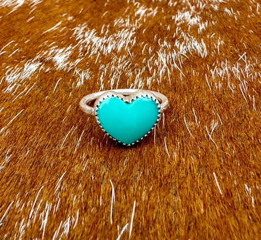 Heart Kingman Turquoise mini ring