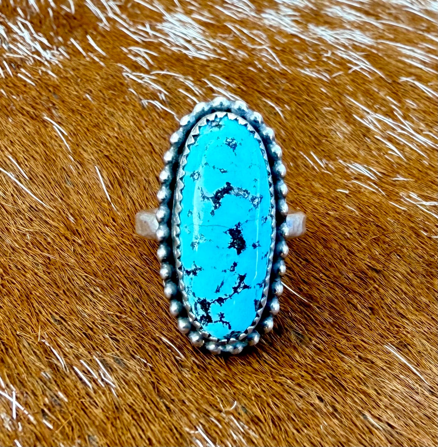 Natural Kingman Turquoise Oval Ring