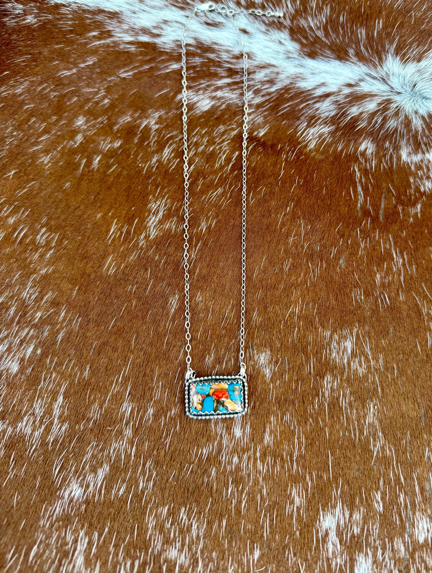 Kingman Turquoise Composite Bar Necklace