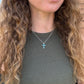 Mini Multi Stone Kingman Turquoise Cross Necklace