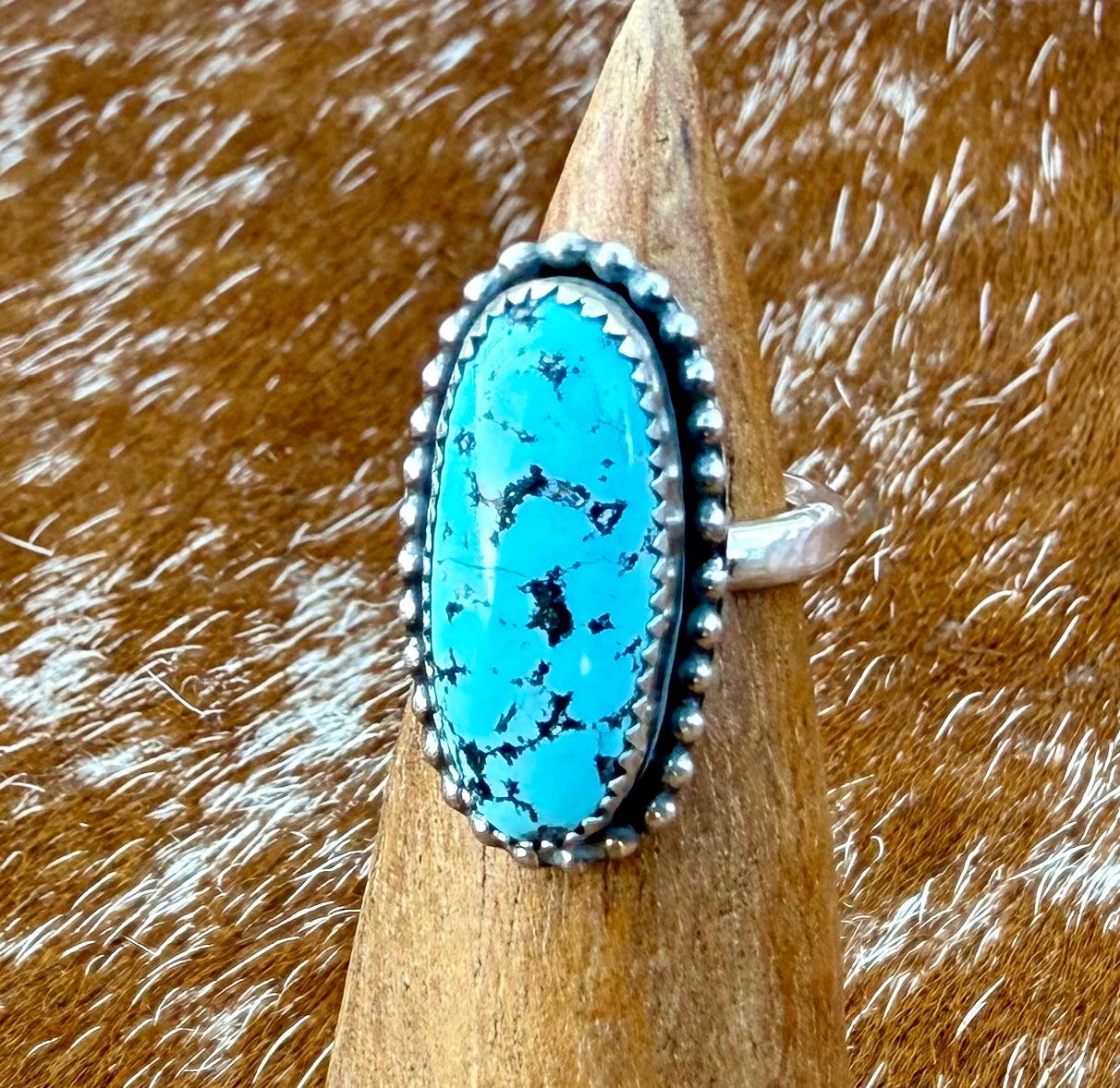 Natural Kingman Turquoise Oval Ring