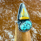 Bumble Bee Jasper & Blue Moon Turquoise Double Ring