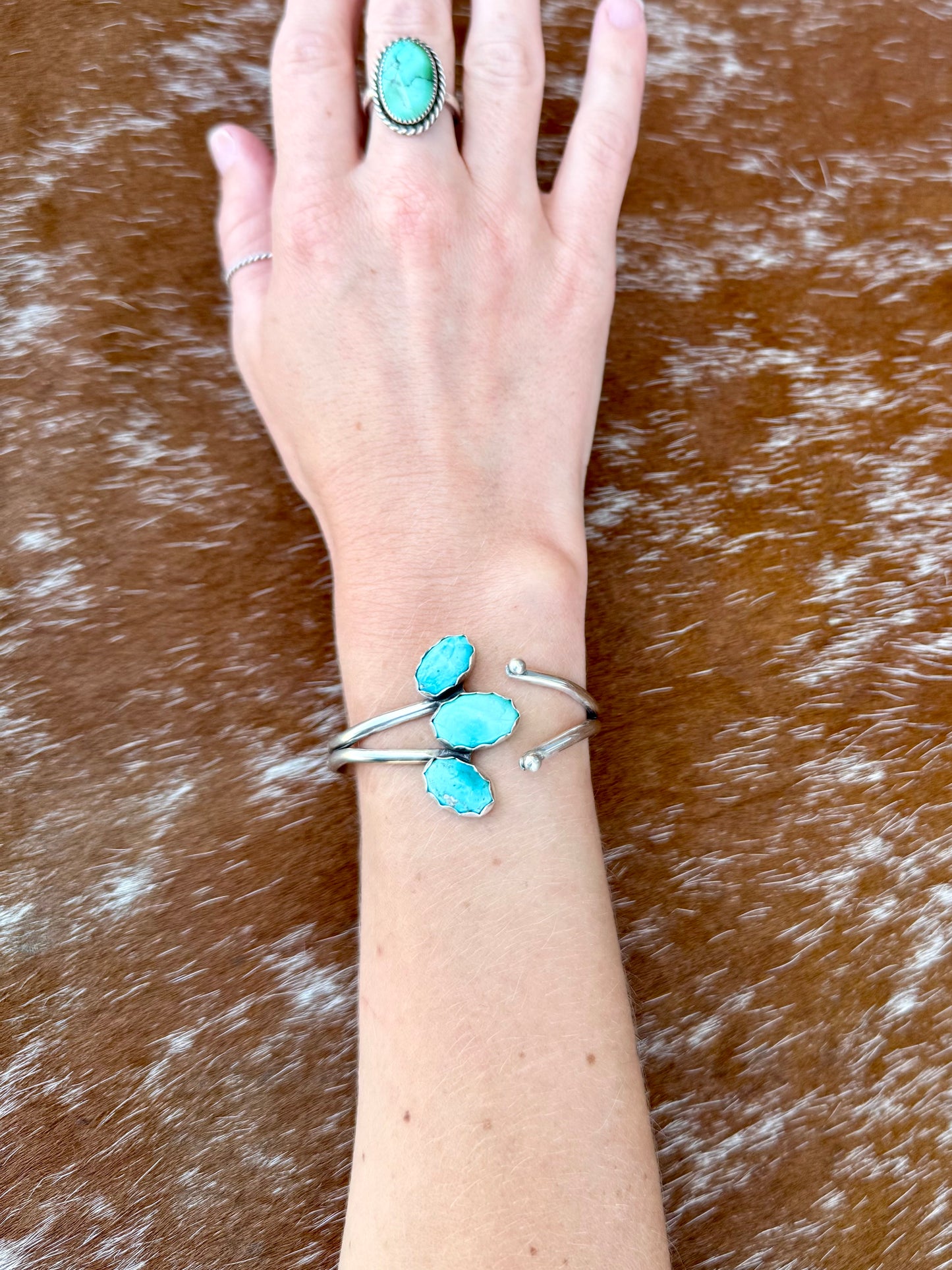 White Water Turquoise wrap cuff bracelet