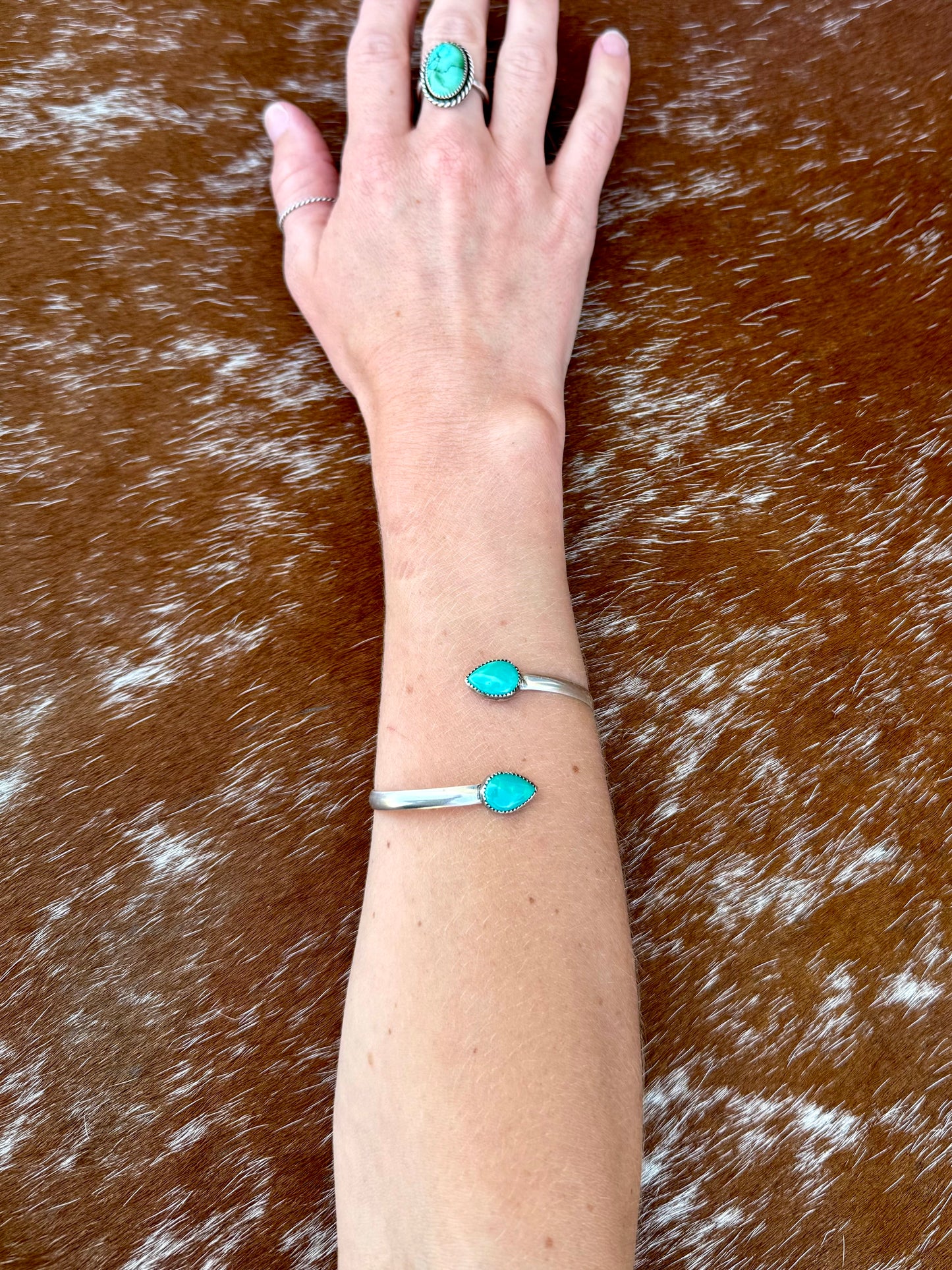 Kingman Turquoise wrap cuff bracelet