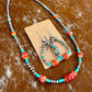 Sterling Silver Pearls 5mm, Kingman turquoise beads, Spiny Oyster beads earrings