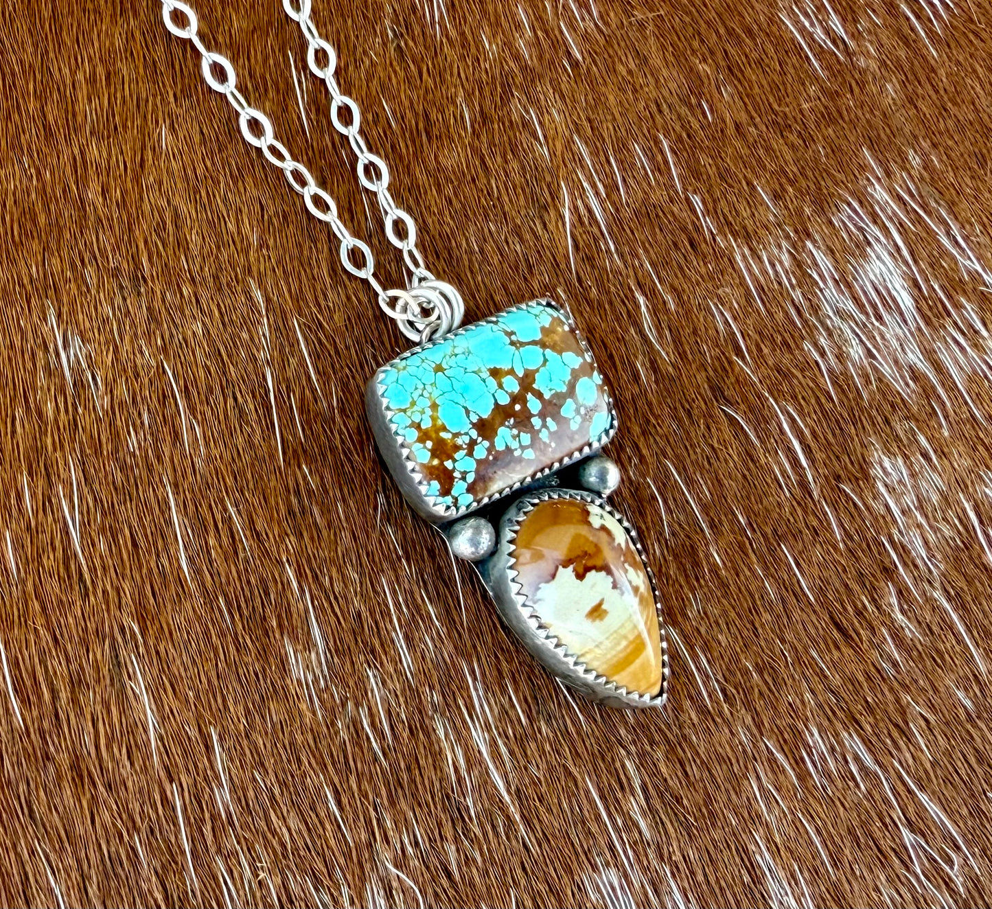 Number 8 Turquoise & Owyhee Picture Jasper Necklace