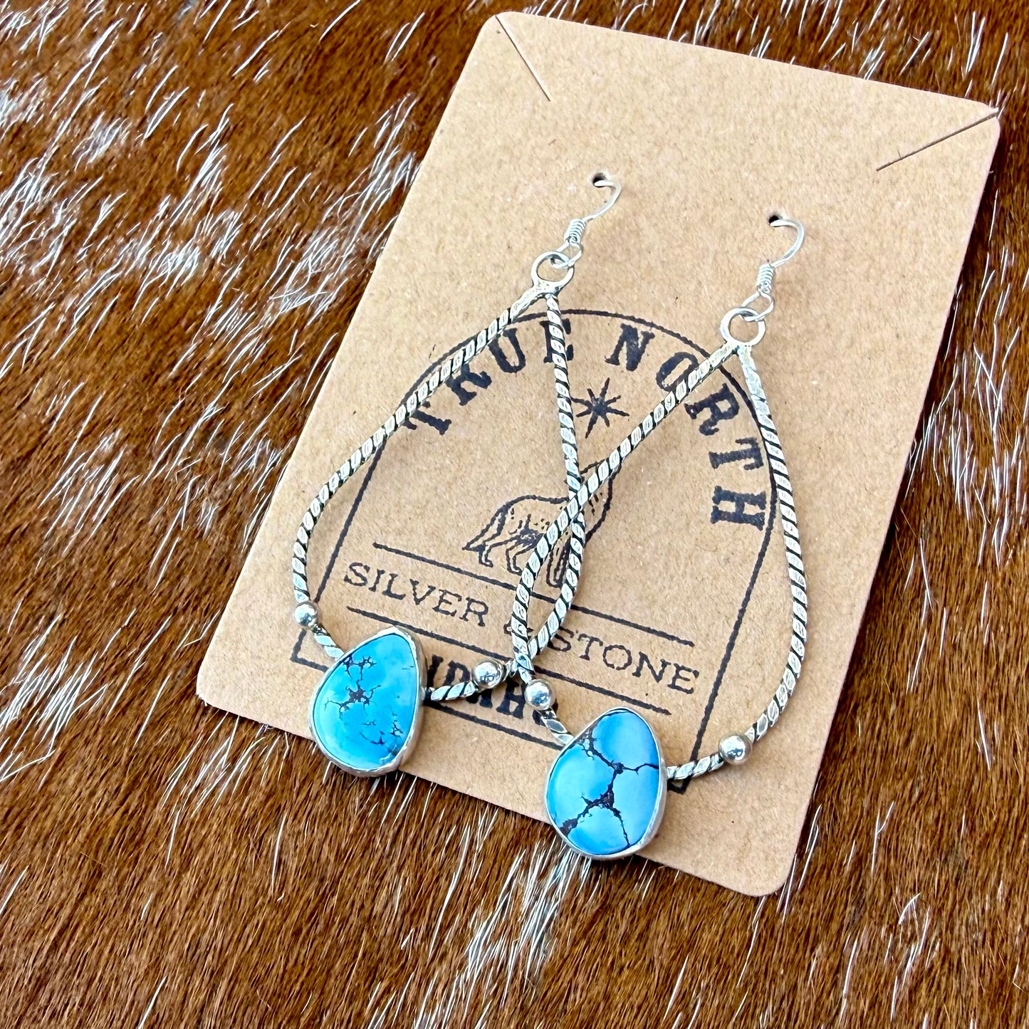 Golden Hills Turquoise teardrop dangle earrings