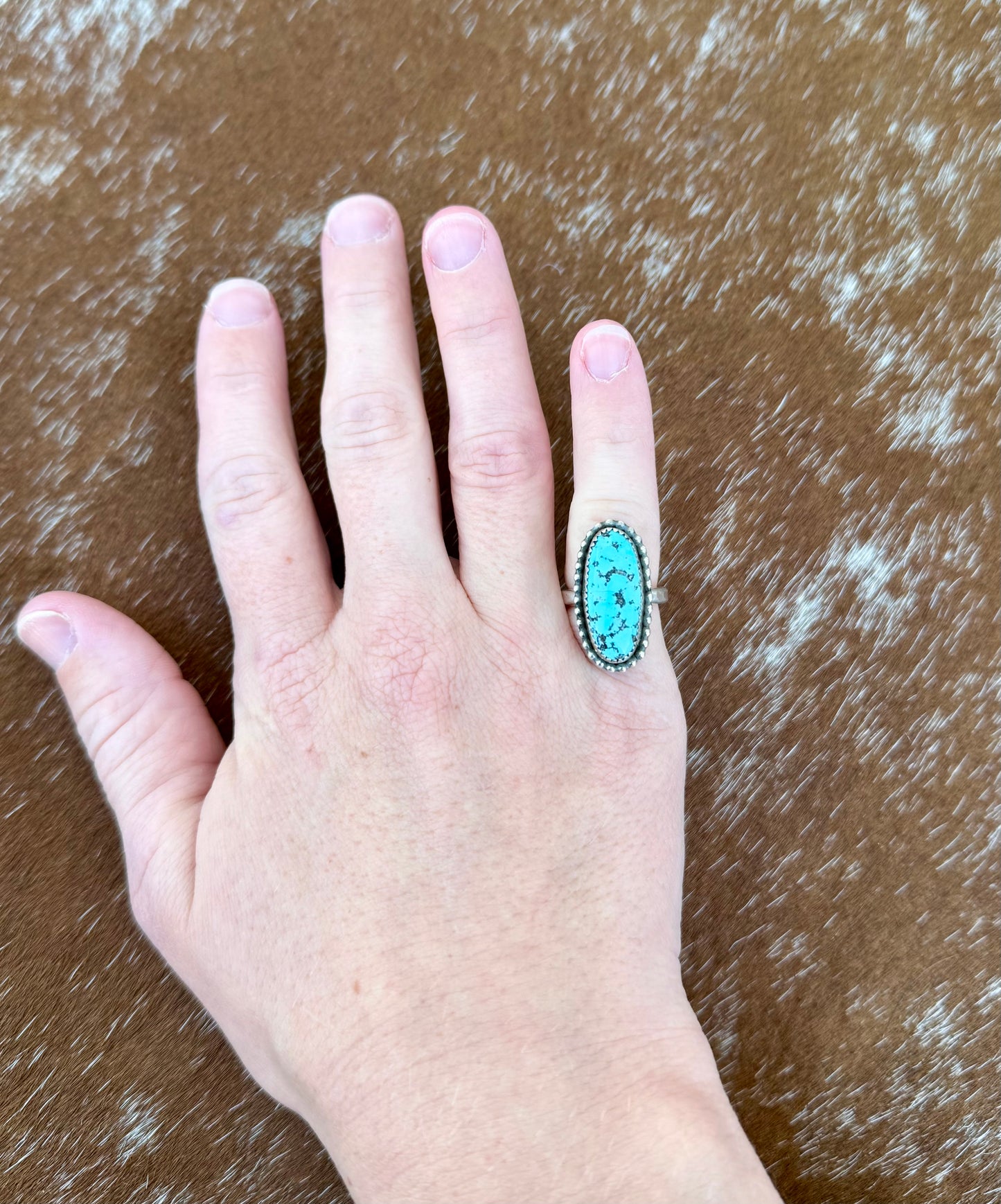 Natural Kingman Turquoise Oval Ring