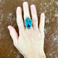 Moon River Turquoise Split Shank Ring