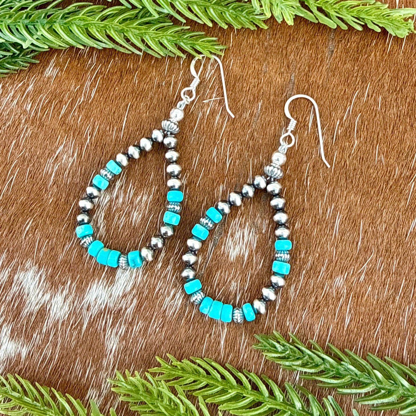 Sterling Silver Pearls 4mm and Kingman Turquoise beads