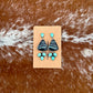 Black Buffalo and Kingman Turquoise stud dangle earrings