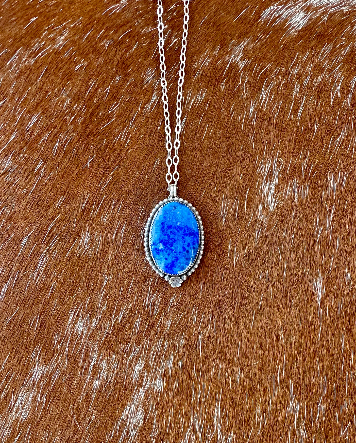 Blue Lapis Flower Necklace