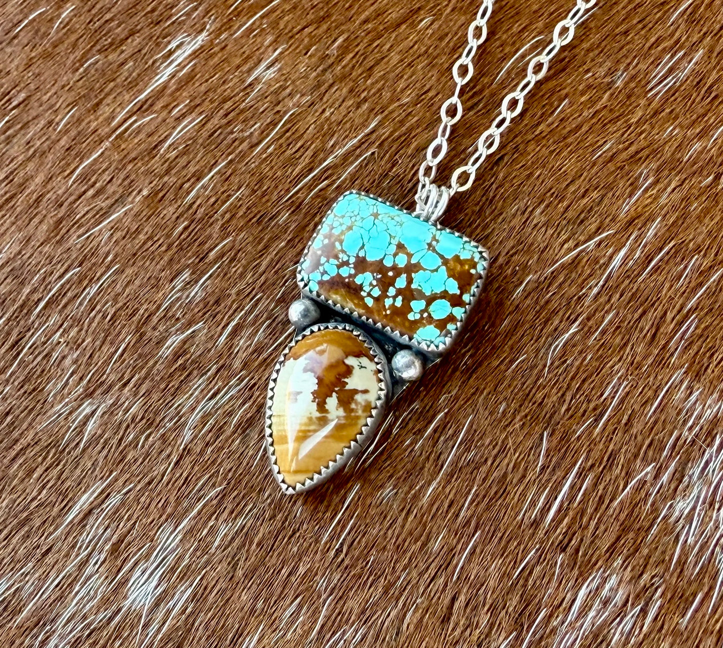 Number 8 Turquoise & Owyhee Picture Jasper Necklace