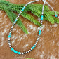 Sterling Silver Pearl 4mm and Kingman Turquoise beaded necklace