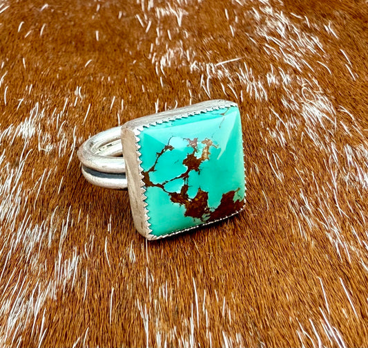 Sierra Nevada Turquoise square double band ring