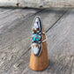 Egyptian Turquoise & Wild Horse 3 Stone Ring